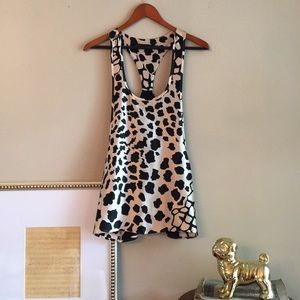 NWT Akiko designer racer back tank animal print